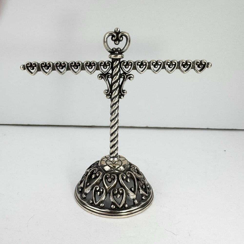 Brighton Ornate Earrings Holder Jewel Organizer Tree Small Silver Tone 4.5”